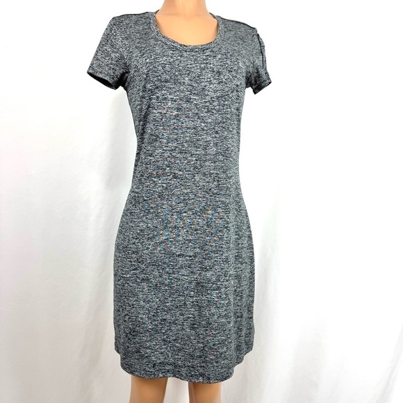 MERRELL Womens Sz M Grey Scoop Neck Short Sleeve Dress Activewear Casual Stretch - Picture 2 of 12